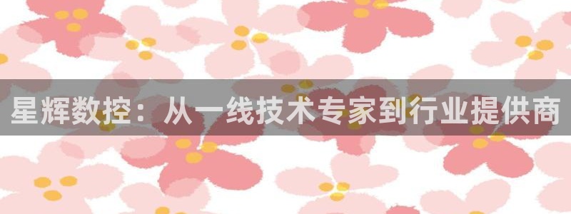 天辰娱乐 注册:星辉数控:从一线技术专家到行业提供商